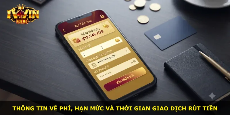 Thông tin về phí, hạn mức và thời gian giao dịch rút tiền