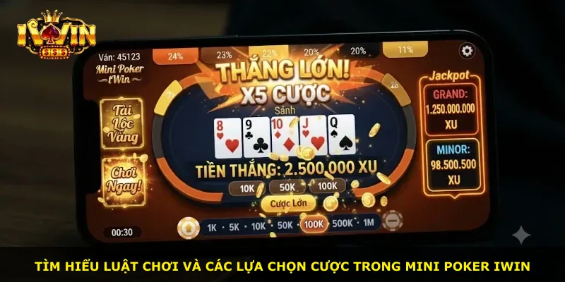 Tìm hiểu luật chơi và các lựa chọn cược trong Mini Poker iWin